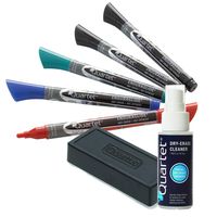 Quartet Dry Erase Markers Accessory Kit, 5 Fine Tip EnduraGlide Dry Erase Markers, an Eraser, & Cleaning Spray (5001M-5SK)