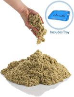 CoolSand Natural 5 Pound Refill Pack - Including: 5 Pounds Moldable Indoor Play Sand, Storage Bucket & Inflatable Sandbox