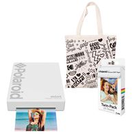 Polaroid Mint Pocket Printer (White) Starter Kit with Tote Bag