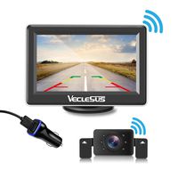 VECLESUS Wireless Backup Camera Kit with 149° Viewing Angle, 2.0 Starlight Night Vision, Easy Installation Licence Plate Backup Camera for Cars, Pickup Trucks, Cargo Vans, SUV, Truck Campers.