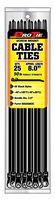 Pro Tie B8SDSM25 8-Inch UV Black Nylon Standard Duty Screw Mount Cable Ties, 25-Pack