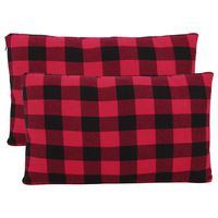 REDCAMP Small Camping Pillow Lightweight and Compressible, 2PCS Flannel Travel Pillow with Removable Pillow Cover (Red 2pcs)