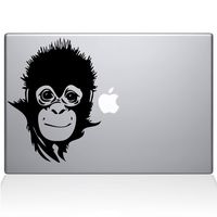 The Decal Guru Save The Baby Monkey MacBook Decal Vinyl Sticker - 13" MacBook Pro (2015 & Older) - Black (1164-MAC-13P-BLA)