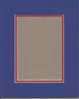 24x36 Royal Blue & Bright Red Double Picture Mats with White Core, for 20x30 Pictures