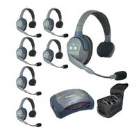 Eartec HUB7S 7-Person Full Duplex Wireless Intercom with 7 Ultralite Single Ear Headsets