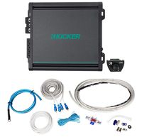 KICKER 45KMA6001 Marine Boat 600w Mono Amplifier 2-ohm +Amp Kit KMA600.1 Class D
