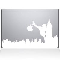 The Decal Guru 2071-MAC-15P-W King Kong City Skyline Decal Vinyl Sticker, White, 15" MacBook Pro (2015 & Older)