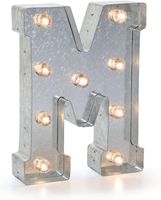 Darice Silver Metal Marquee Letter - M-9.87" Tall, Galvanized Finish