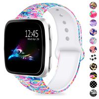 GeekSpark Bands Compatible with Fitbit Versa/Versa 2/Versa Lite SE,Soft Silicone Fadeless Pattern Printed Wristband Versa Smart Fitness Watch, Women Men