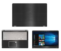 decalrus - Protective Decal for Asus Q505UA 2-in-1 (15.6" Screen) Laptop Black Texture Brushed Aluminum Skin case Cover wrap BAausQ505UABack