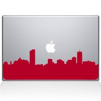 The Decal Guru Boston City Skyline Decal Vinyl Sticker, 13" MacBook Air, Red (2329-MAC-13A-DR)