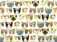 Fancy CAT/Feline Tissue Paper # 287 10 Lg Sheets 20" x 30"