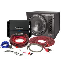 Rockford Fosgate Punch P500X1bd Mono sub Amplifier with P3-1X12 12" Punch P3 subwoofers and 4 Gauge Amplifier Power Wiring Kit and RCA Wire Bundle