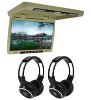 TView T206IR 20" Thin Flip Down Car/Truck Video Monitor + 2 Wireless Headsets