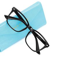 MEETSUN Blue Light Blocking Glasses, Anti Eye Strain Headache (Sleep Better),Computer Reading Glasses UV400 Transparent Lens (Black Frame + Exquisite Case, 53)