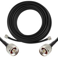 50 ft Low-Loss Coaxial Extension Cable (50 Ohm) N Male to N Male Connector, GEMEK Pure Copper Coax Cables for 3G/4G/5G/LTE/ADS-B/Ham/GPS/WiFi/RF Radio to Antenna or Surge Arrester Use (Not for TV)