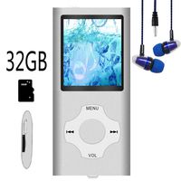 MP3 Player / MP4 Player, Hotechs MP3 Music Player with 32GB Memory SD Card Slim Classic Digital LCD 1.82'' Screen Mini USB Port with FM Radio, Voice Record