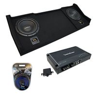 Compatible with 1998-2001 Dodge Ram Ext Club Quad Truck Rockford Prime R1S410 Dual 10" Sub Box Enclosure & R250X1 Amp