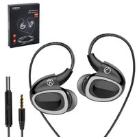 DCMEKA Wired Earbuds In-ear Monitor Headphones/Earphones/Headsets with Mic and Remote Control, Noise-Isolating Sweatproof Earphones HiFi Stereo Headset (Black)