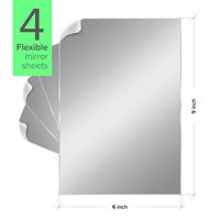 Nick's Deals Mirror Tiles - Mirror Wall Stickers Set of 4 - 6 x 9 Inch Self Adhesive Acrylic Mirror Sheets - Ultra-Flexible 1mm Thickness - Peel-Off Protective Layer - Ideal for Gym, DIY, Decor