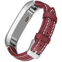 UMAXGET Leather Band Compatible with Fitbit Alta (HR)/Ace Bands, Retro Genuine Leather Replacement Strap with Metal Buckle Compatible with Fitbit Alta (HR)/Ace Women Men (Red)