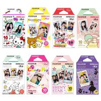 Fujifilm Instax Mini Film 8 Pack Bundle Hello kitty, Disney Mickey, Pooh, RiLakkuma, Little Twin Stars, Candy Pop, Shiny Star, Disney Alice and+ Stickers 40 pcs.