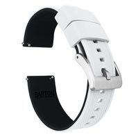 21mm White/Black - Barton Elite Silicone Watch Bands - Quick Release - Choose Strap Color & Width