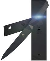 DALSTRONG Utility Knife - 5.5" - Shadow Black Series - Black Titanium Nitride Coated German HC Steel - Sheath - NSF Certified