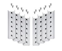 Electrodepot Slotted Steel Zinc Plated DIN Rail, 35mm x 6", Silver - 8 Pieces with 16#10 Stainless Steel Screws