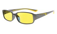 Eyekepper 94% Blue Light Blocking Readers, Yellow Tinted Lens Computer Glasses (Grey/Yellow Arm +2.50)
