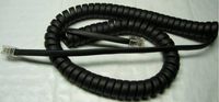 10 Pack of Flat Black 9 Ft Handset Cords for Shoretel IP Phone 400 600 Series 420 480 480G 485 485G 655 655G with 6" Tail/Lead/Leader Charcoal Curly Coil Lot by DIY-BizPhones