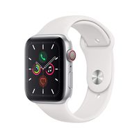 Apple Watch Series 5 (GPS + Cellular, 44mm) - Silver Aluminum Case with White Sport Band