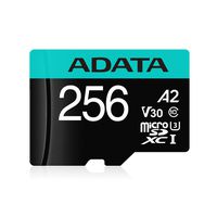 ADATA 256GB Premier Pro microSDXC/SDHC UHS-I Memory Card with Adapter - C10, U3, V30, 4K, A2, Micro SD - AUSDX256GUI3V30SA2-RA1 (256GB)