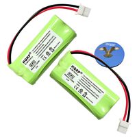 HQRP Phone Battery 2-Pack for VTech DS6511 DS6511-4A DS6521 DS6521-2 DS6521-3 DS6641 Cordless Telephone + HQRP Coaster