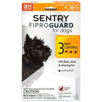 SENTRY Fiproguard for Dogs, Flea and Tick Prevention for Dogs (5-22 Pounds), Includes 3 Month Supply of Topical Flea Treatments