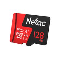 Netac 128GB P500 Pro microSDXC CL10 UHS-I U3 V30 A1 Memory Card w/SD Adapter