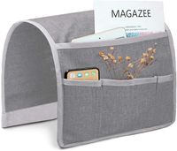 Joywell Sofa Armrest Pocket Organizer, Couch Arm Chair Caddy with 5 Pockets for Magazine, Books, TV Remote Control, Cell Phone, Glasses, iPad (13'' x 35'', Light Gray)