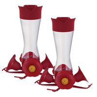 Perky Pet 203CPBN-2 8. oz Pinch-Waist Glass Hummingbird Feeder - 2 Pack, Red