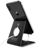 Cell Phone Stand, Lamicall Phone Stand: Cradle, Dock, Holder Compatible with iPhone 11 Pro Xs Max XR X 8 7 6 Plus and Other Android Smartphone Charging, Desk Office Accessories - Black