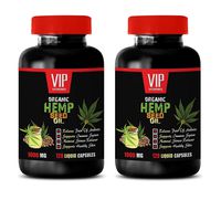 Stress Relief and Energy - Organic Hemp Seed Oil 1000MG - Pain Relief - Brain and Heart Health - Hemp Seeds - 2 Bottle (240 Liquid Caps)