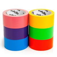 Craftzilla Colored Duct Tape - 6 Color Multi Pack - Variety Craft Set for Kids Girls and Boys - Colorful DIY Art Kit Design Tapes - Rainbow Colors (15 Yards x 2 inch)