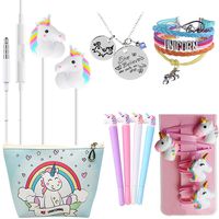 Ultimate Unicorn Gifts For Girls-Birthday Party Favors Gifts Unicorn 3D Earphone/Makeup Bag/Bracelet/Hair Ties/Pen-Kawaii
