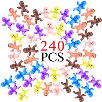 FECEDY 240pcs Colorful Mini Plastic Babies Crafting Baby Dolls for Baby Shower Baby Birthday Party Decorations Favors Baby Bathing 1" Brown,Latin,Pink,Purple,Blue,Yellow