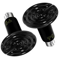 Simple Deluxe 150W 2-Pack Ceramic Heat Emitter Reptile Heat Lamp Bulb No Light Emitting Brooder Coop Heater for Amphibian Pet & Incubating Chicken