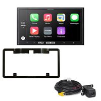 Alpine iLX-107 7 Inch Mech-Less, Compatible with Wireless Apple CarPlay & Backup Camera with License Plate mounting kit