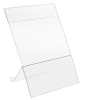 Displays2go Set of 20, 5 x 7 Inches Sign Holder, Slanted Easel Back, Clear Acrylic (PET57FD)