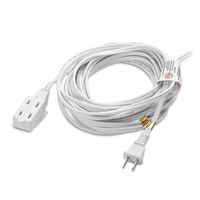 Cable Matters 16 AWG 2 Prong Extension Cord (3 Outlet Extension Cord) with Tamper Guard White in 25 Feet