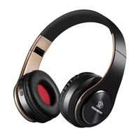 Wireless Headphones, Wediamond E1 Bluetooth Headset Stereo Foldable Sport Earphone Microphone Headset Handfree MP3 Player FM Radio (Gold)