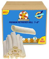 Brazilian Pet Premium Retriever Rolls 7-8 Inches (20 Pack), 100% Natural, USDA/FDA Approved