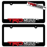 TRD OFF ROAD (2) License Plate Frames Toyota Racing Development 3D Letter Frame Brackets (1-Pair)